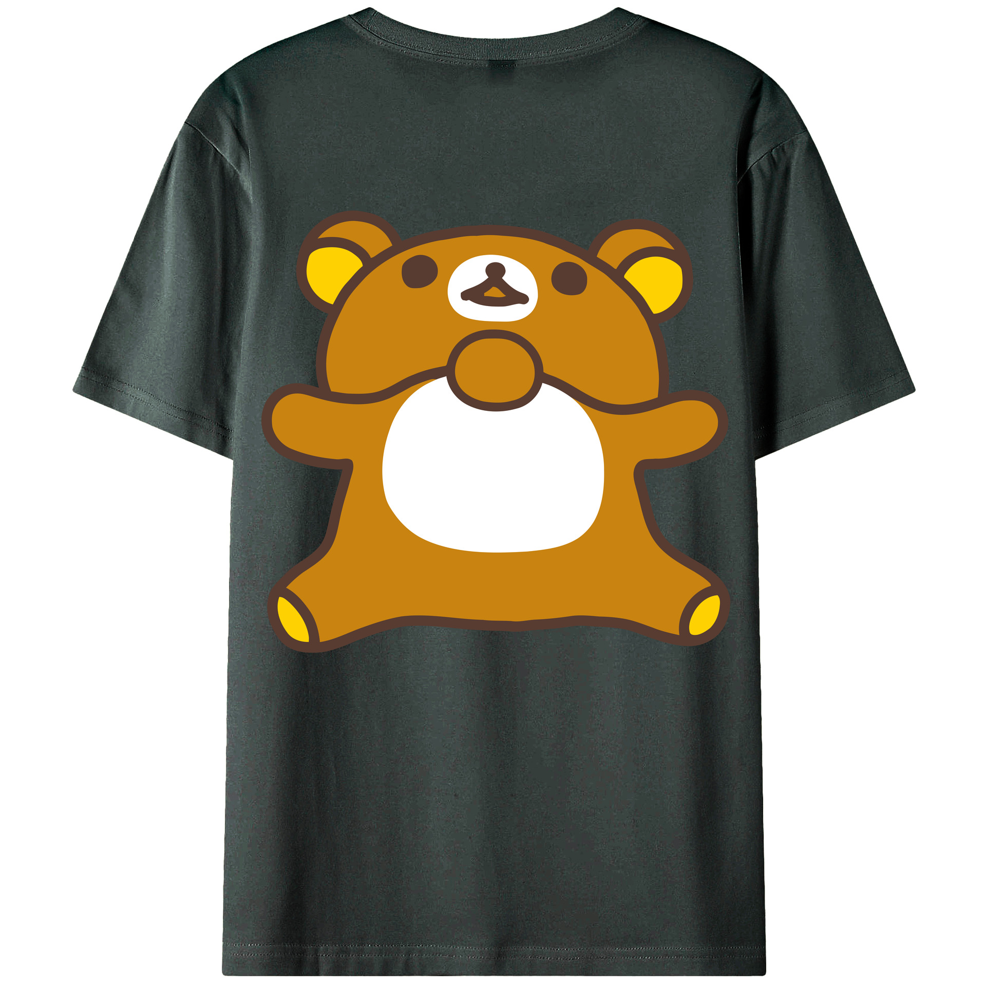 （画像用） リラックマ リラックマ キイロイトリ Rilakkuma Korilakkuma Kiiroitori 綿100％ メンズ半袖Tシャツ（バックプリント） 通気性